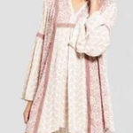 Knox Rose  Border Print Bell Sleeve Dress in Ivory, XXL Photo 0