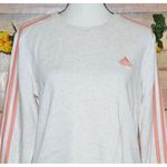 Adidas  Ladies 3 Stripe Beige Tan Pullover Sweatshirt Size S Logo Athletic Casual Photo 1