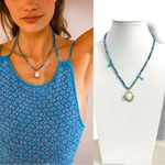 Free People  Ariana Ost Sunlight Choker in Blue NWT Sun Charm Bohemian Dainty Photo 2