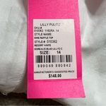 Lilly Pulitzer Emie Ruffle Top 14 Women’s Resort White Borealis Blue Coral NWT Photo 4