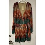 Ramy Brook Michaela Sequin Chevron Wrap Minidress Multicolor Plus Size 3 XL NWT Photo 1