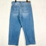 American Eagle  Super High Rise Baggy Straight Jeans Size 16 Short Strigid Photo 1