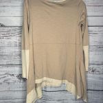 Sundance Tan Long Sleeve Shark Bite Hem Lace Detail Top XS Photo 2