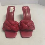 BCBGeneration Red Marlins Leather Snake Embossed Heel Slides Size 6 New With Def Photo 9