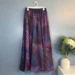 Free People True To You Navy Blue Abstract Print Maxi Skirt Skirt Photo 1
