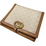 Gucci VTG 1970s GG Interlocking Gold PVC Leather Wallet Made in Italy Photo 0