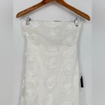 Lulus Posh Appearance White 3D Floral Appliqué Strapless Midi Dress Size XS Photo 4