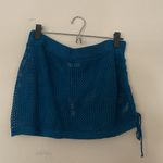 Teal Knit Mini Bikini Cover Up Skirt Size XL Blue Photo 4