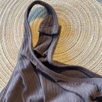 Free People Speed Dial Ribbed Racerback Bodysuit XS Gray Stretch Photo 6