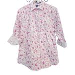 Lands' End No Iron Supima Cotton Button Down Shirt Floral Western Womens 2 XS Photo 4