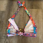 Trina Turk  Bikini Halter Top Multicolor Golden Circle Ring Size 6 Photo 3