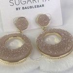 BaubleBar New Sugarfix fringe glitter droozy earrings pink white Photo 0