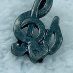 Silver Color Metal Treble Clef Music Notes and Heart Tie Tack Lapel Pin Vintage Photo 2