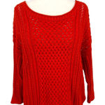 Anthropologie  Moth Open Knit Zipper Back Sweater Orange Size XL Photo 0