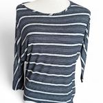 Womens Motherhood Maternity Striped Boat Neck 3/4 Sleeve Top Blouse Photo 0