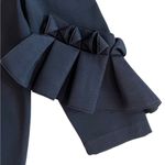 COS  Navy Blue 3/4 Sleeve Ruffle Frill Swing Top Blouse Scuba Fabric Size S NWOT Photo 11