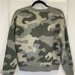 Lucky Brand green/gray Camouflage Camo sweater womens size M Wool Poly Blend EUC Photo 2