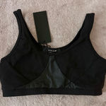 Solow Sports Bra With Contrast Black Size Medium‎ NWT Mesh Bra Vegan Leather Photo 0