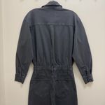 frame denim FRAME Pleated Barrel Leg Jumpsuit One Piece Long Sleeve in Washed Black Gray S Photo 6