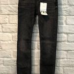 ZARA NWT  US 2 Super Skinny Uptown Black Raw Hem Mid-Rise Jeans Photo 1