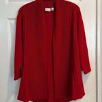 kim rogers  Red Lightweight Open Knit Collared Sweater Size Large Photo 0