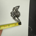 Winged Cherub Angel Brooch Pin Pewter Color Silver Tone Photo 1