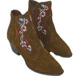 NWOT ~ CARLOS SANTANA Embroidered Suede LEATHER Cowboy Boots Booties ~ Women's 8 Brown Photo 7