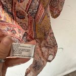 Knox Rose  Women's Size XS Chiffon Boho Peasant‎ Red Flowy Babydoll Top Photo 4