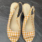 DSW Aubrey Lynn Orange plaid heels Photo 2