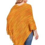 Bohemian Knitted Poncho Multi Color One Size Multiple Photo 5