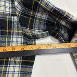 Calvin Klein Wool Cropped Jacket Womens M Navy Plaid Flannel Y2K Grunge Street Photo 6