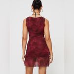 Princess Polly  Molita Ruffle Hem Mini Dress Red Watercolor Photo 3