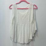 Buckle peach royal  white cold shoulder blouse boho size small Photo 0