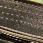 Hand Painted Lioness Black MK Saffiano Leather Wallet w Wristlet Strap Photo 5