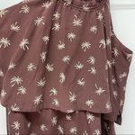 Madewell 100% Silk Mini Dress Size 0 Palm Tree Chocolate Brown Photo 10