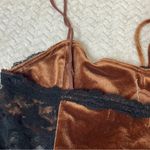 Urban Outfitters  Women's Brown Velvet Black Lace Faith slip Dress Size Large Photo 5