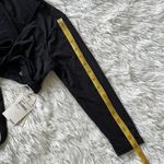 Good American New Sexy Boost 3/4 Sleeve Tie Front Bikini Top black size Small Photo 3