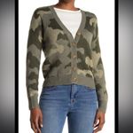 Lucky Brand  Camouflage Cardigan Sweater Small Green Button Up Soft Wool Blend Photo 2