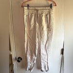 Athleta Cabo Linen Jogger Micro Cheetah Abalone Grey White 2 EUC Photo 1