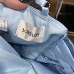 Loyeloy blue dress satin silky fabric sz 4 corset tie back style ice blue Photo 4