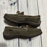 Lands' End Women Sz 6 Flats Loafers Brown Suede Leather Bow Slip On Driving Shoes Photo 4