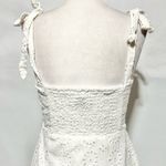 ZARA Eyelet Tie Strap Button Front Mini Dress 7521/341/250 White Size Medium Photo 11