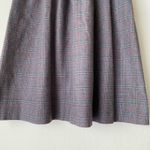 VTGn Glenora Plaid ALine Midi Skirt sz M Wool Pleated Pockets Retro Preppy Gray Photo 2