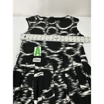 Alfani Womans P Small Black White Sleevless A Line Pleated Skirt Dress Photo 4