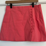 ZARA  women’s medium pink coral button mini skirt micro mini preppy pleated Photo 0