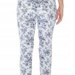 Mario Serrani  Italy Pants Women's 10 Blue White Floral Zipper Fly Straight Leg Photo 5
