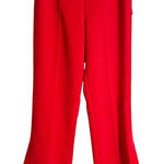 Style Solid Red Wide Leg Flat Front Trouser Dress Pants Size 8 Photo 0