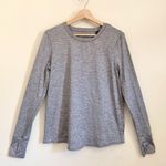 Athleta  Gray Heathered Crewneck Long Sleeves Athletic Top Medium Photo 0