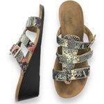 Vionic Park Radia Snakeprint Triple Strap Orthotic Sandals in Mint Snake Size 8 Photo 1