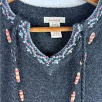 Sundance XS Lapland Nordic Fair Isle Lambswool Sweater Dress Embroidered Gray Photo 3